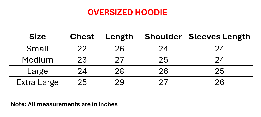 Size chart