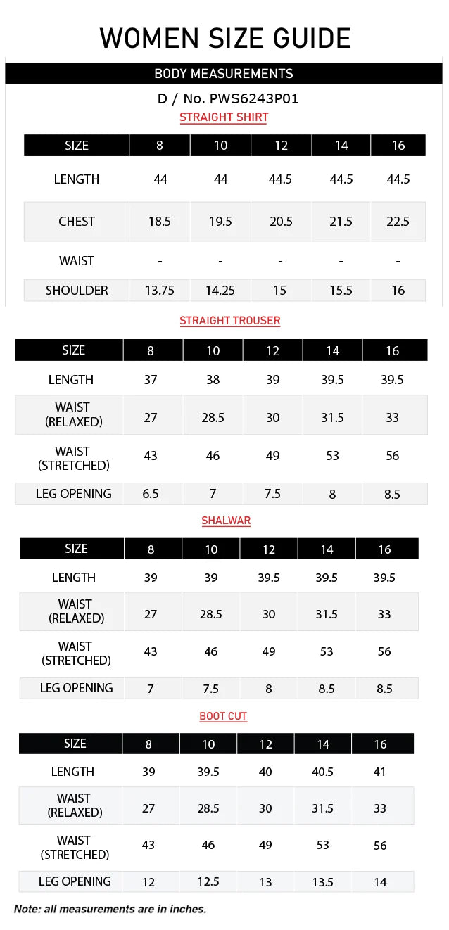 Size chart