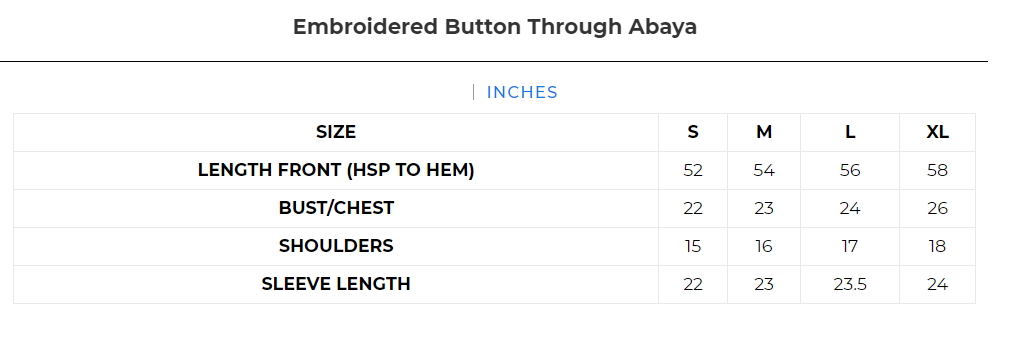 Size chart